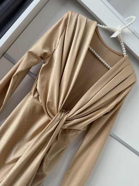 Rochie Modelatoare BELLA Crystal Champagne - Img 3