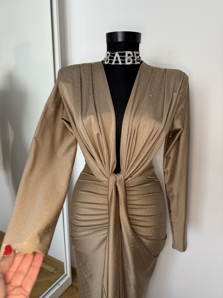 Rochie Modelatoare BELLA Crystal Espresso - Img 2