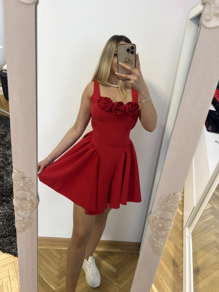 Rochie Iris Roses Red