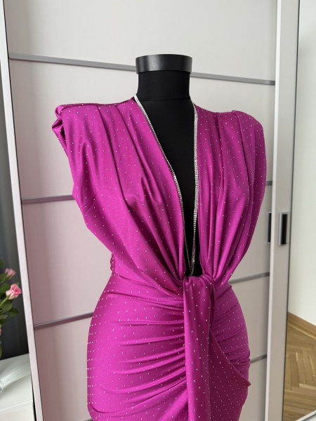 Rochie Modelatoare BELLA 2 Crystal Magenta - Img 2