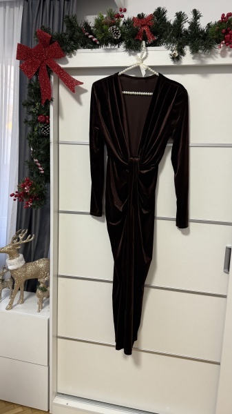 Rochie Bella Catifea Chocolate - Img 2