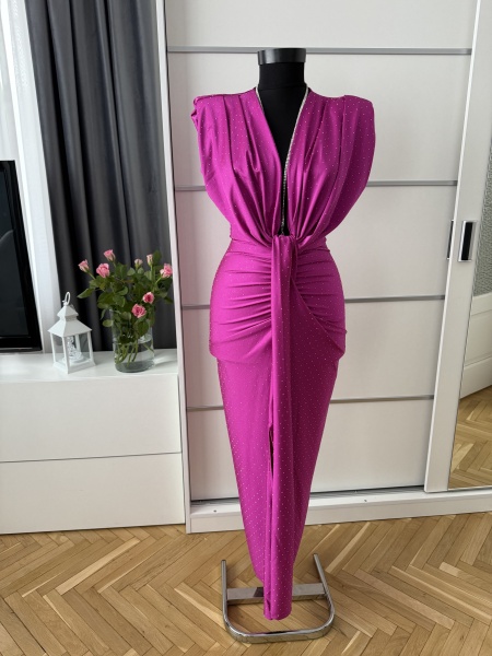 Rochie Modelatoare BELLA 2 Crystal Magenta - Img 3