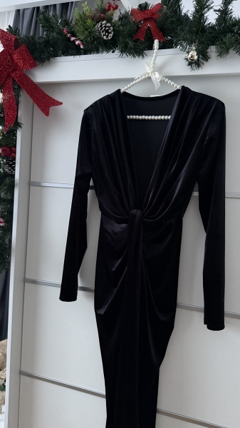Rochie Bella Catifea Black - Img 2