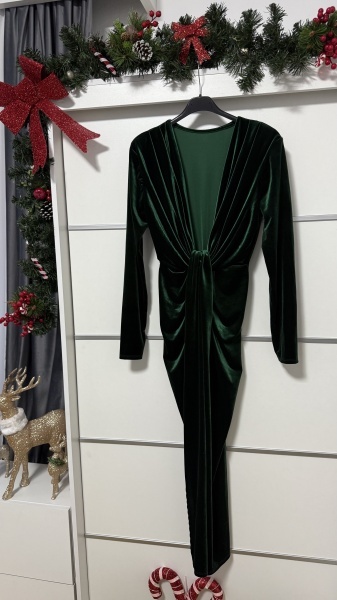 Rochie Bella Catifea Green - Img 2