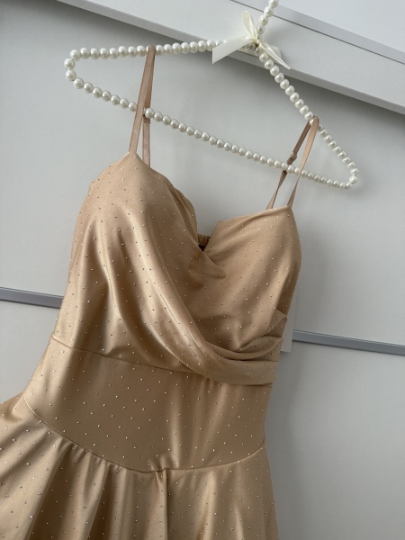 Rochie Mirabela Crystal Champagne