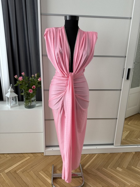 Rochie Modelatoare BELLA 2 Crystal B Pink - Img 2