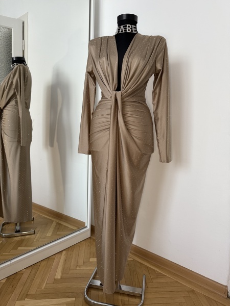 Rochie Modelatoare BELLA Crystal Espresso - Img 3