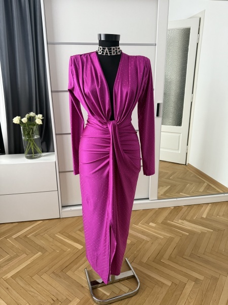 Rochie Modelatoare BELLA Crystal Magenta - Img 3