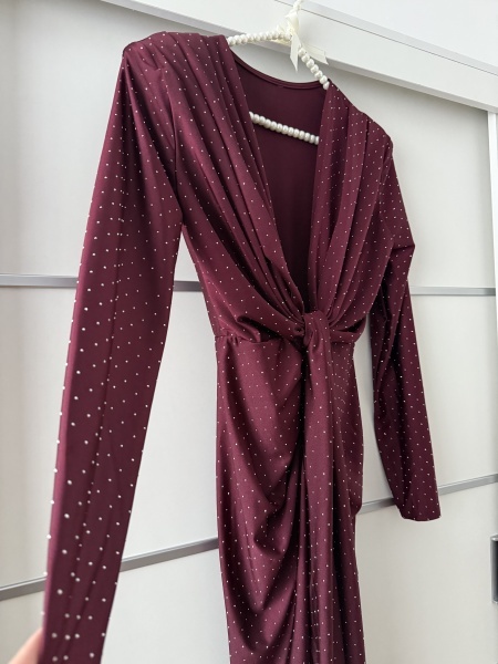 Rochie Modelatoare Crystal BELLA Burgundy - Img 2