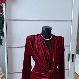 Rochie Bella Catifea Cherry - Img 3