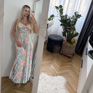 Rochie Ella Flower Aqua - Img 3