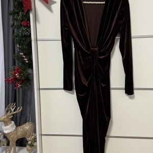Rochie Bella Catifea Chocolate - Img 3