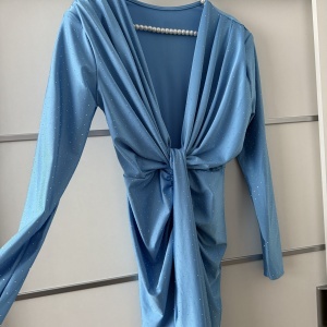 Rochie Modelatoare BELLA Crystal Baby Blue - Img 3