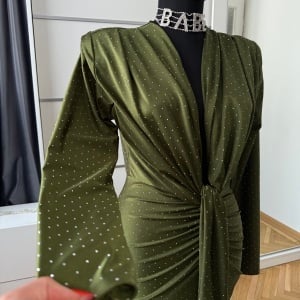 Rochie Modelatoare BELLA Crystal Olive - Img 5