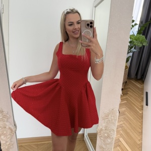 Rochie Iris Crystal Red