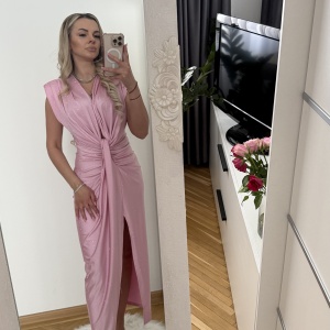 Rochie Modelatoare Bella 2 Crystal Baby Pink