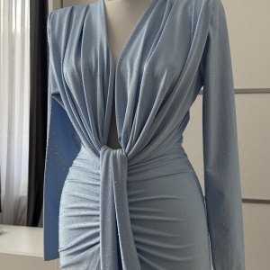 Rochie Modelatoare BELLA Crystal Baby Blue