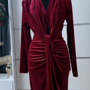 Rochie Bella Catifea Cherry - Img 4