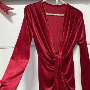 Rochie Bella Catifea Red - Img 6