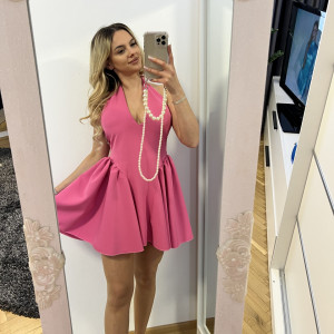 Rochie Iris Decoltată Fucsia - Img 3