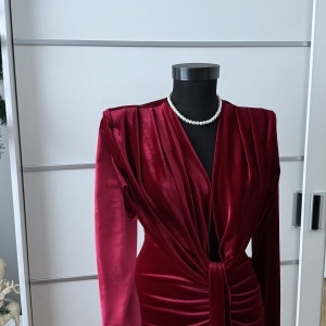 Rochie Bella Catifea Cherry
