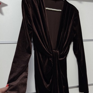 Rochie Bella Catifea Chocolate - Img 4