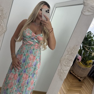Rochie Ella Flower Aqua