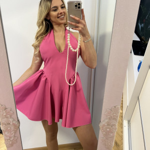 Rochie Iris Decoltată Fucsia - Img 4