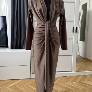 Rochie Modelatoare BELLA Crystal Latte - Img 3