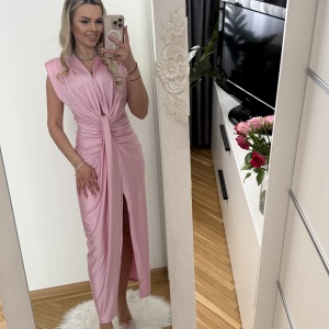 Rochie Modelatoare Bella 2 Crystal Baby Pink - Img 2