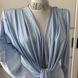 Rochie Modelatoare BELLA Crystal Baby Blue - Img 2