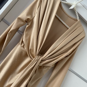 Rochie Modelatoare BELLA Crystal Champagne - Img 3