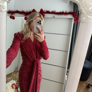 Rochie Modelatoare BELLA Crystal Red - Img 3
