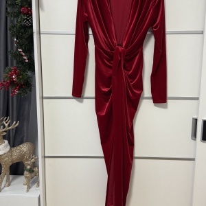 Rochie Bella Catifea Red - Img 4