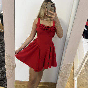 Rochie Iris Roses Red