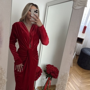 Rochie Bella Catifea Red - Img 3
