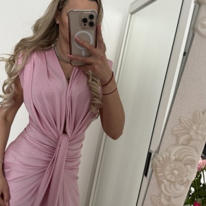 Rochie Modelatoare Bella 2 Crystal Baby Pink - Img 3