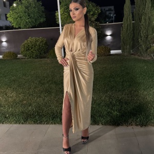 Rochie Modelatoare BELLA Crystal Champagne - Img 4