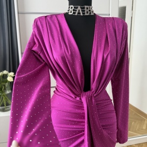 Rochie Modelatoare BELLA Crystal Magenta - Img 2