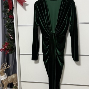 Rochie Bella Catifea Green - Img 2