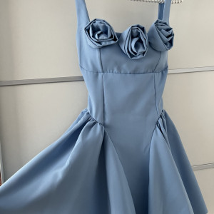 Rochie Iris Roses Baby Blue