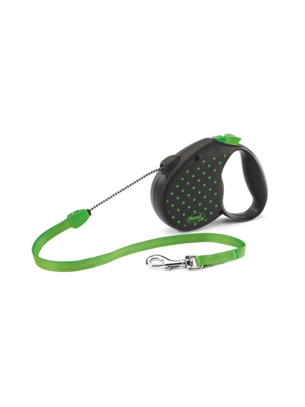 Lesa retractabila, cu fir - Flexi Color - M - Verde