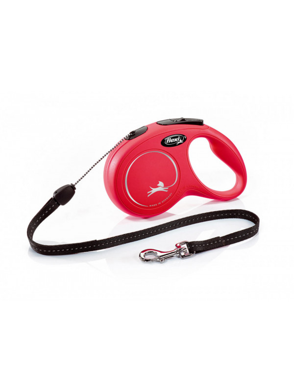 Lesa retractabila, cu fir - Flexi New Classic - M (20kg) - Rosu