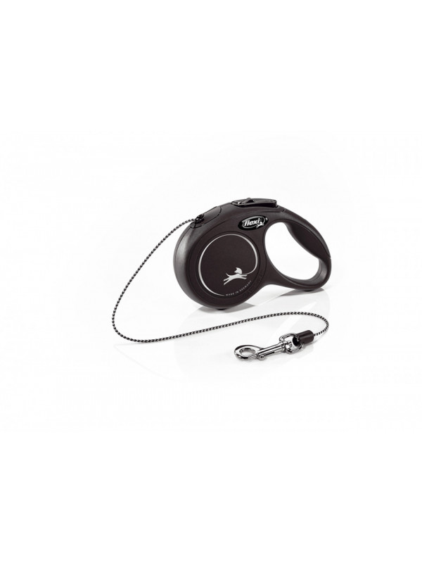 Lesa retractabila, cu fir - Flexi New Classic - XS (8kg) - Negru