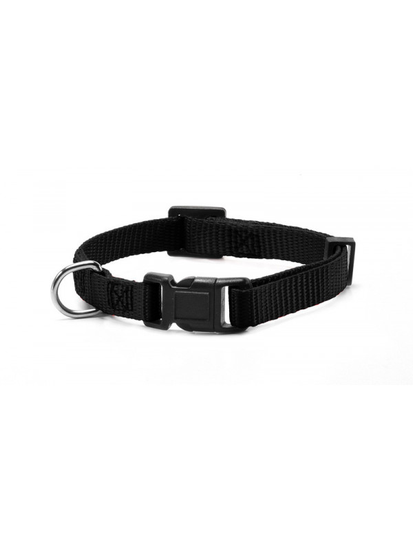 Zgarda reglabila, nylon - 2.5cmx48-73cm - Negru