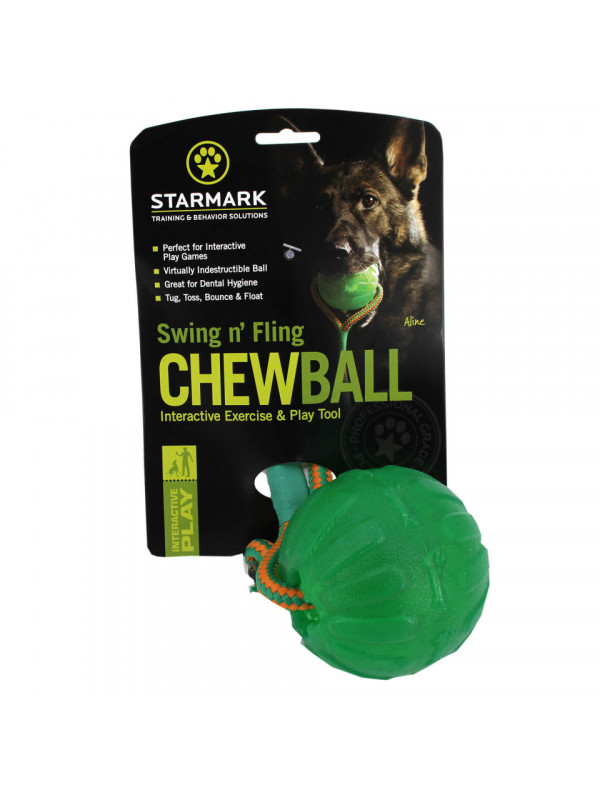 Minge distribuitoare cu snur Chew Ball Starmark - M-L - Verde