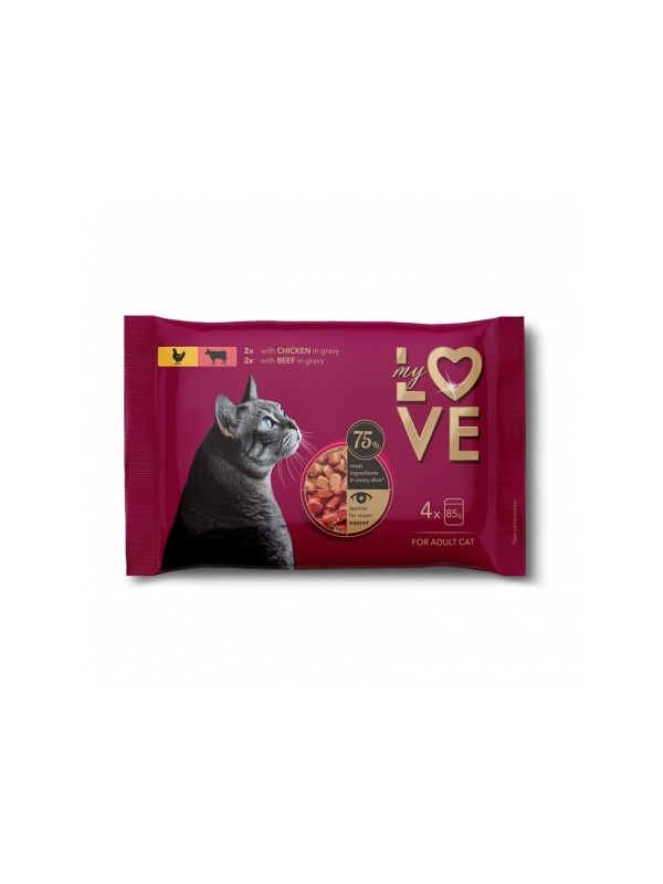 My Love Cat - Hrana umeda completa - Pui & Vita - Set 4x85g