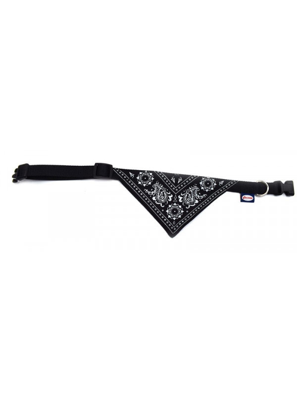 Zgarda nylon cu bandana - S - Negru