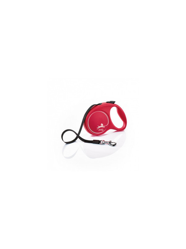 Lesa retractabila, cu banda - Flexi Fun - S - Rosu
