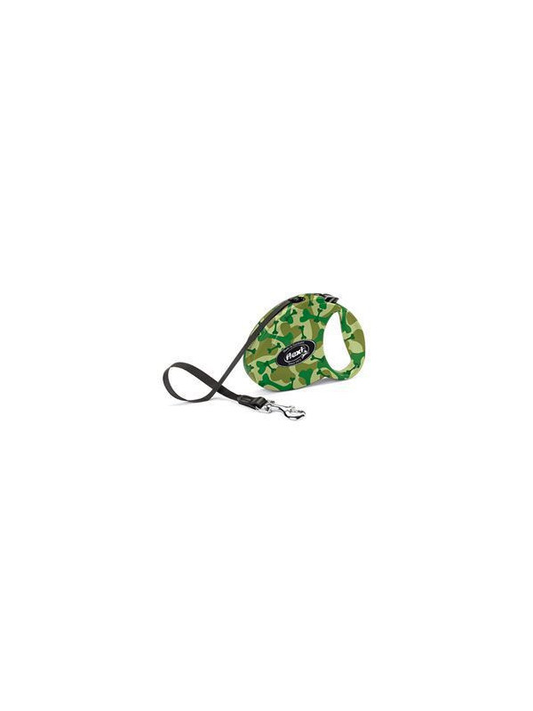Lesa retractabila, cu banda - Flexi New Classic - S (12kg) - Camuflaj